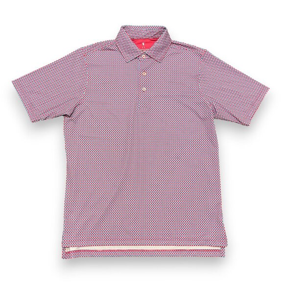 Fairway & Greene Red & Blue Pattern Men's Polo Size Medium - Picture 1 of 4